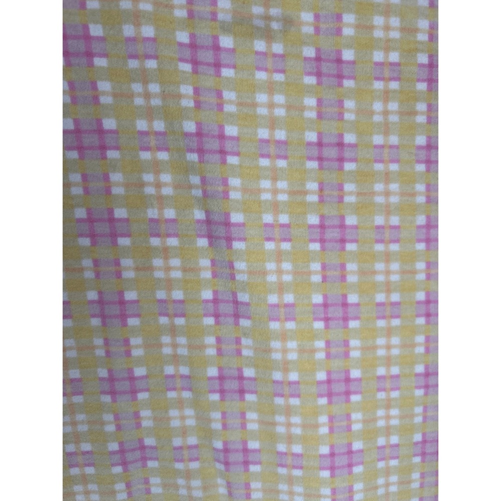 Baby Blanket Pink & Yellow Plaid, Mini Floral Print‎ Butterflies 28x32